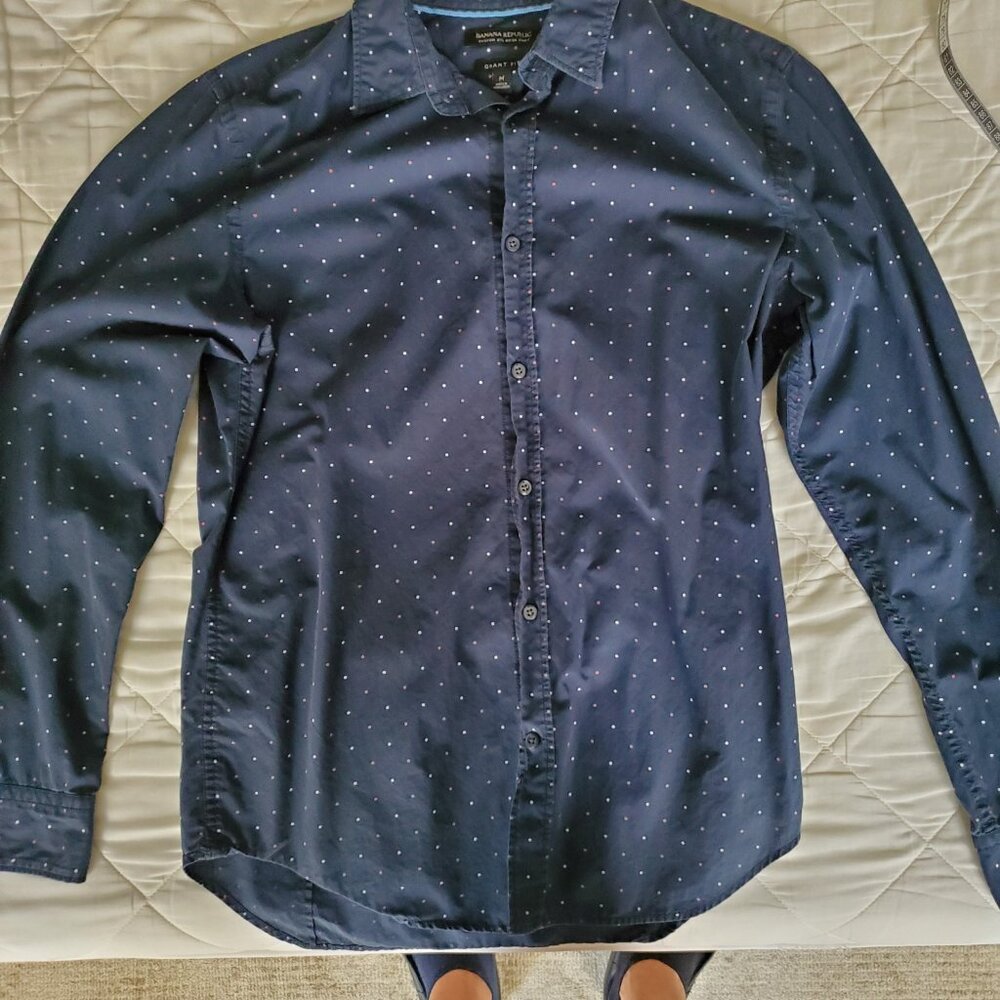 Banana Republic Blue Spotted Button Down